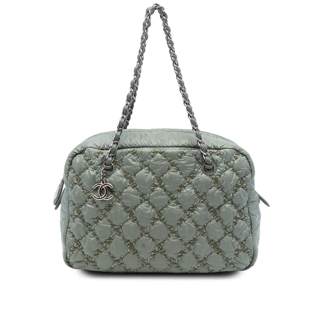 Pre-Loved Chanel Paris Byzance Nylon Tweed On Stitch Bowler Bag